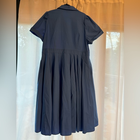 Alexis for Target plus size blue shirt dress with circle skirt and pockets - Picture 6 of 10